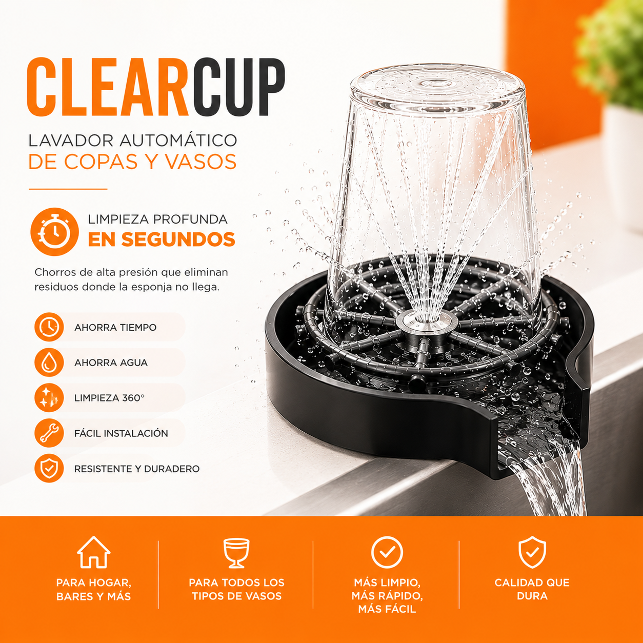 ClearCup Lava Copas y Vasos Automático